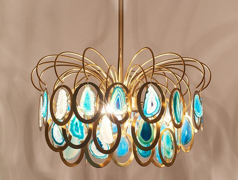 Luxury Pendant Slice Agate Chandelier