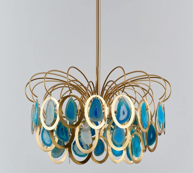 Luxury Pendant Slice Agate Chandelier