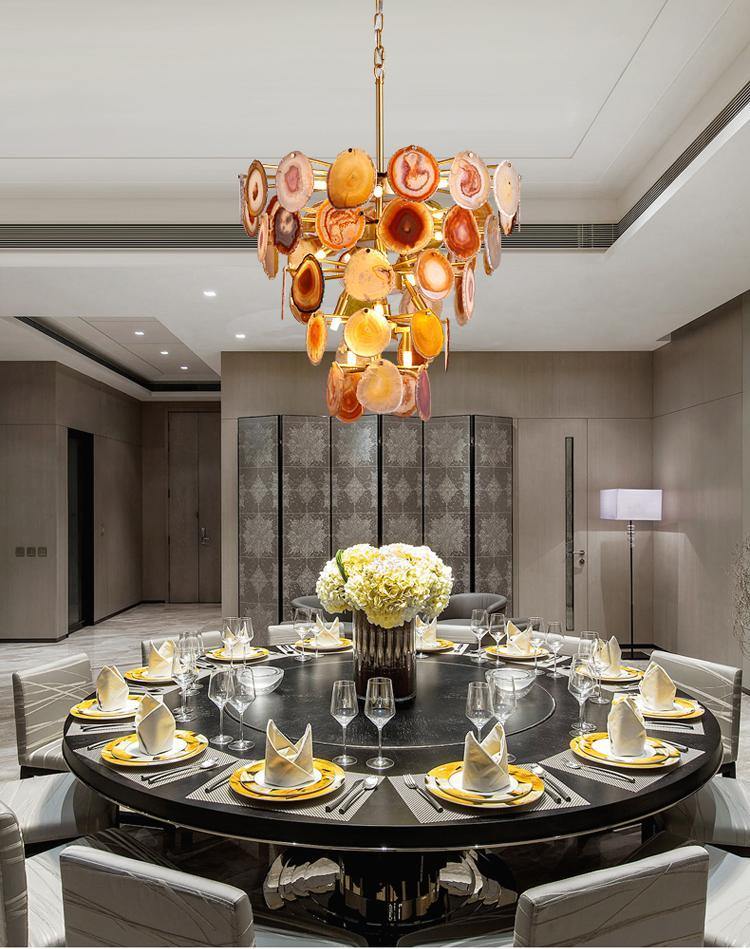 Slice Agate Tower Chandelier