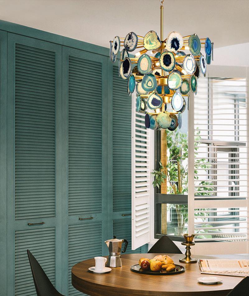 Slice Agate Tower Chandelier