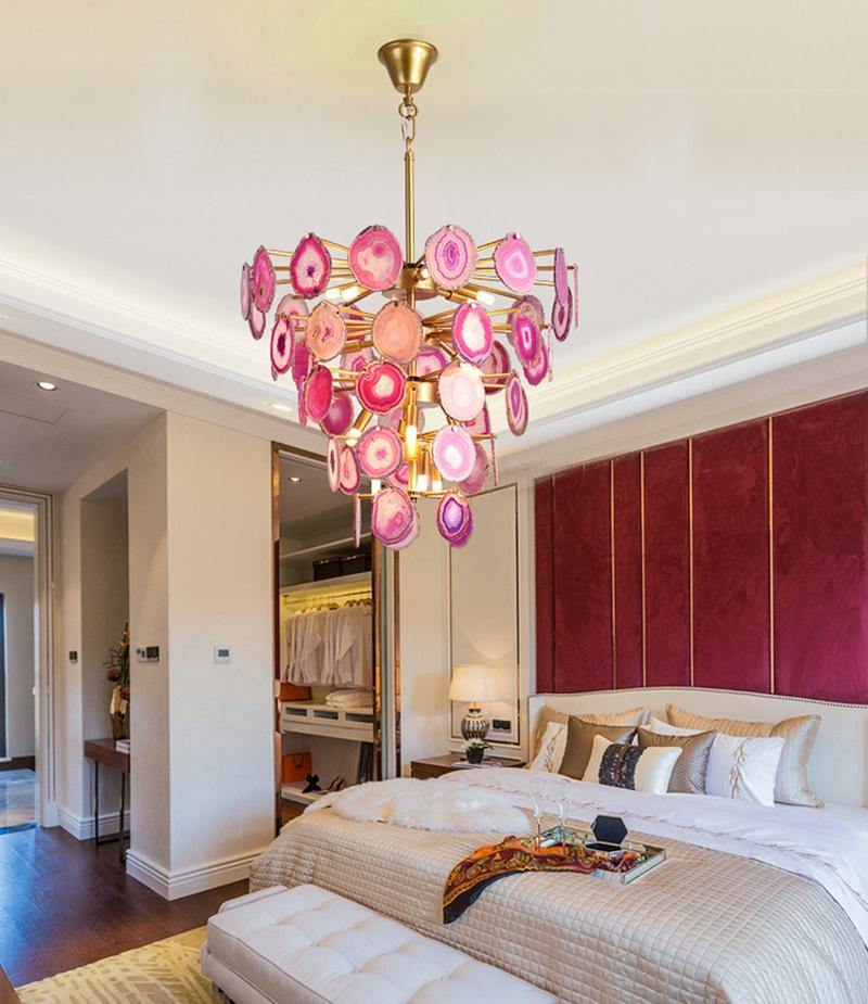 Slice Agate Tower Chandelier