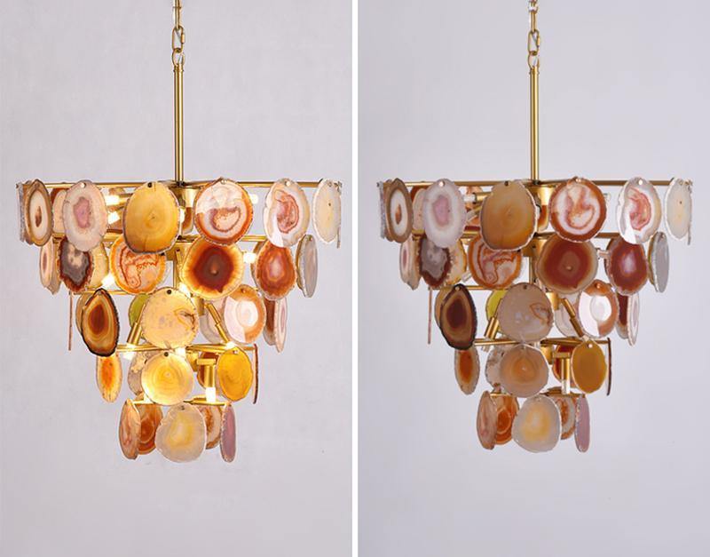 Slice Agate Tower Chandelier