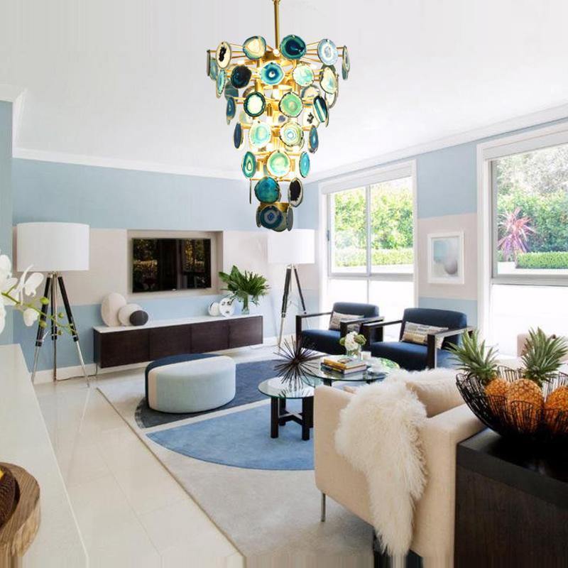 Slice Agate Tower Chandelier