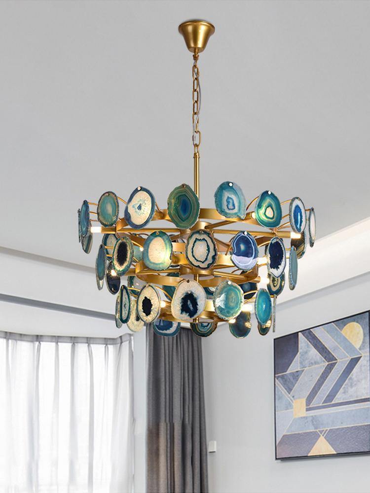 Slice Agate Tower Chandelier
