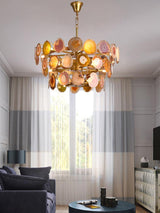 Slice Agate Tower Chandelier