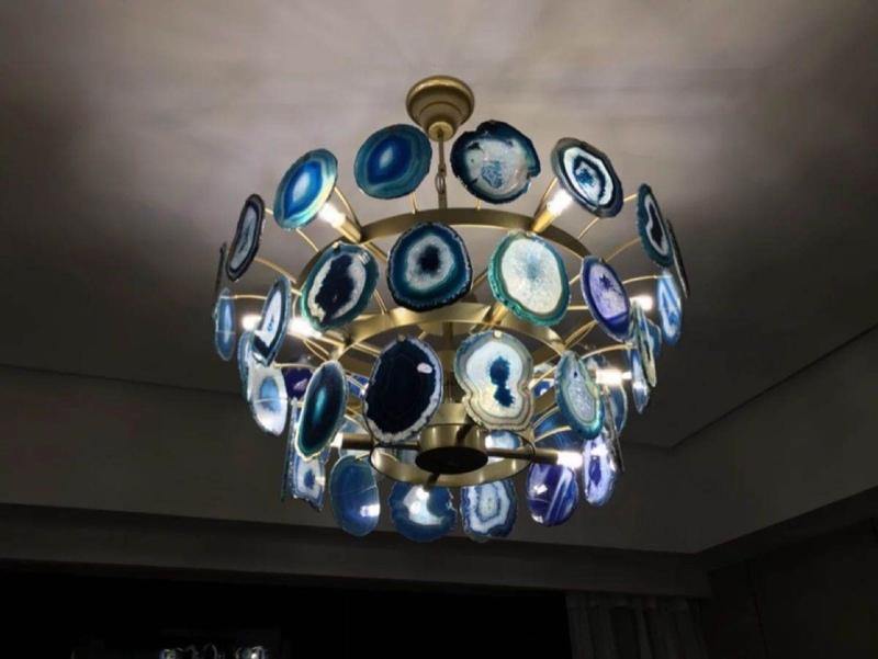 Slice Agate Tower Chandelier