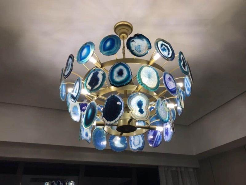 Slice Agate Tower Chandelier