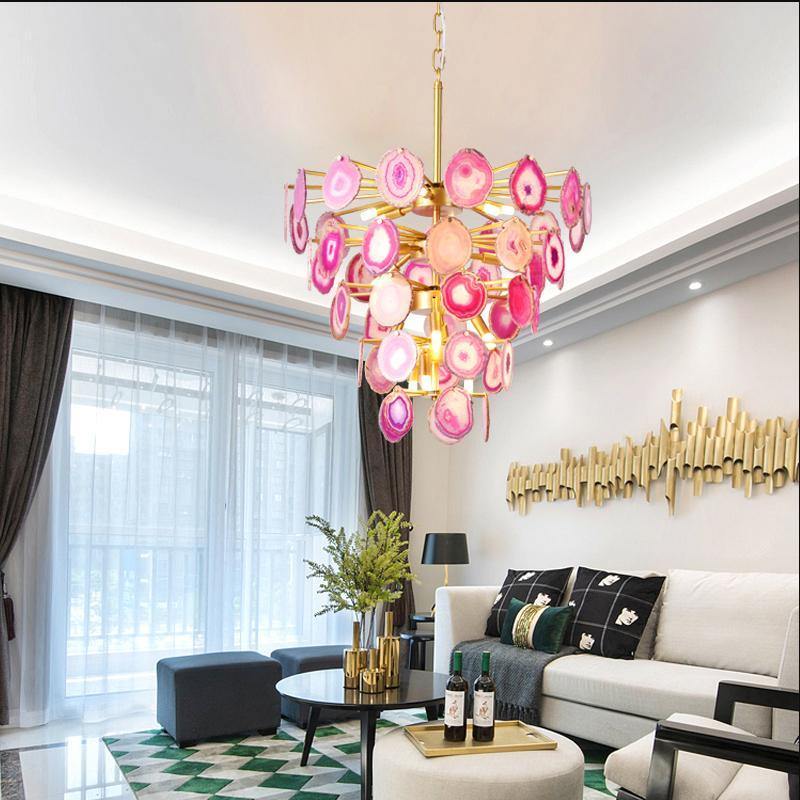 Slice Agate Tower Chandelier
