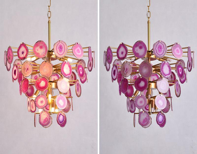 Slice Agate Tower Chandelier