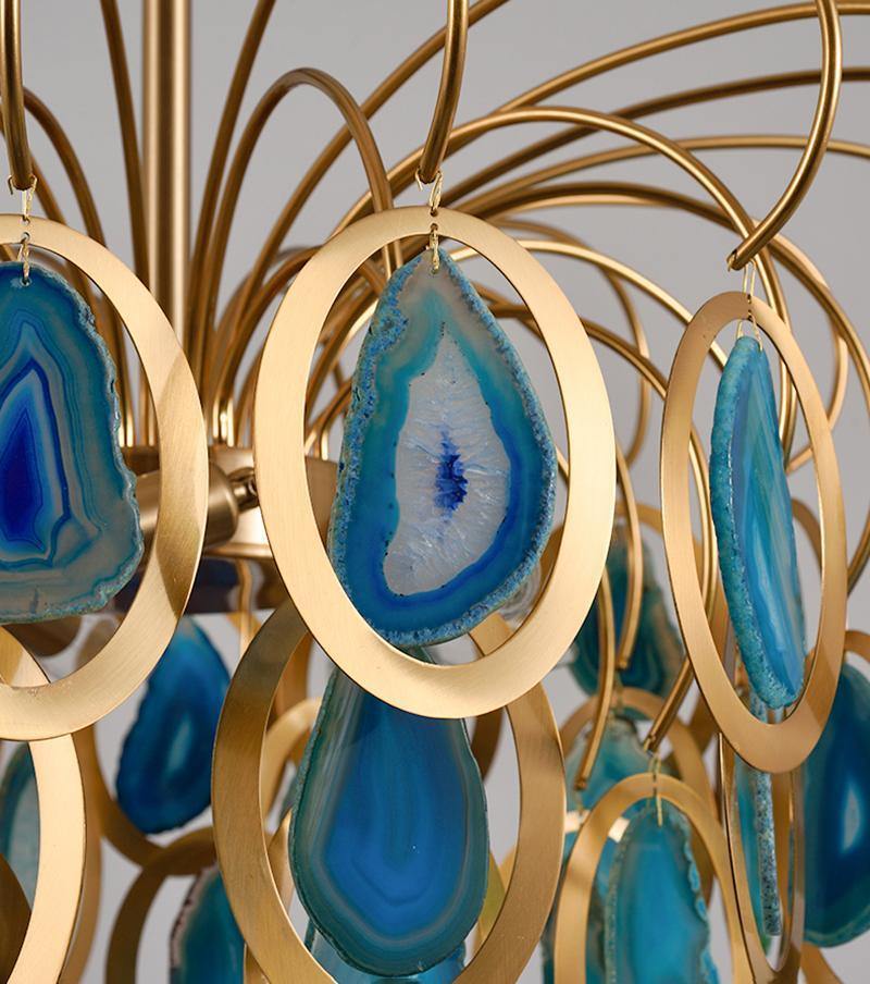 Luxury Pendant Slice Agate Chandelier