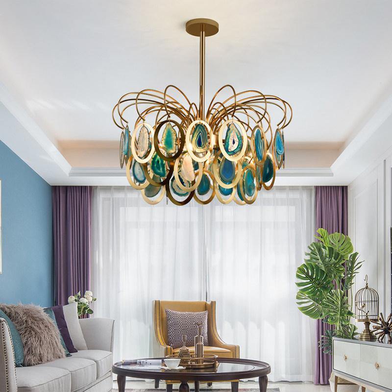 Luxury Pendant Slice Agate Chandelier