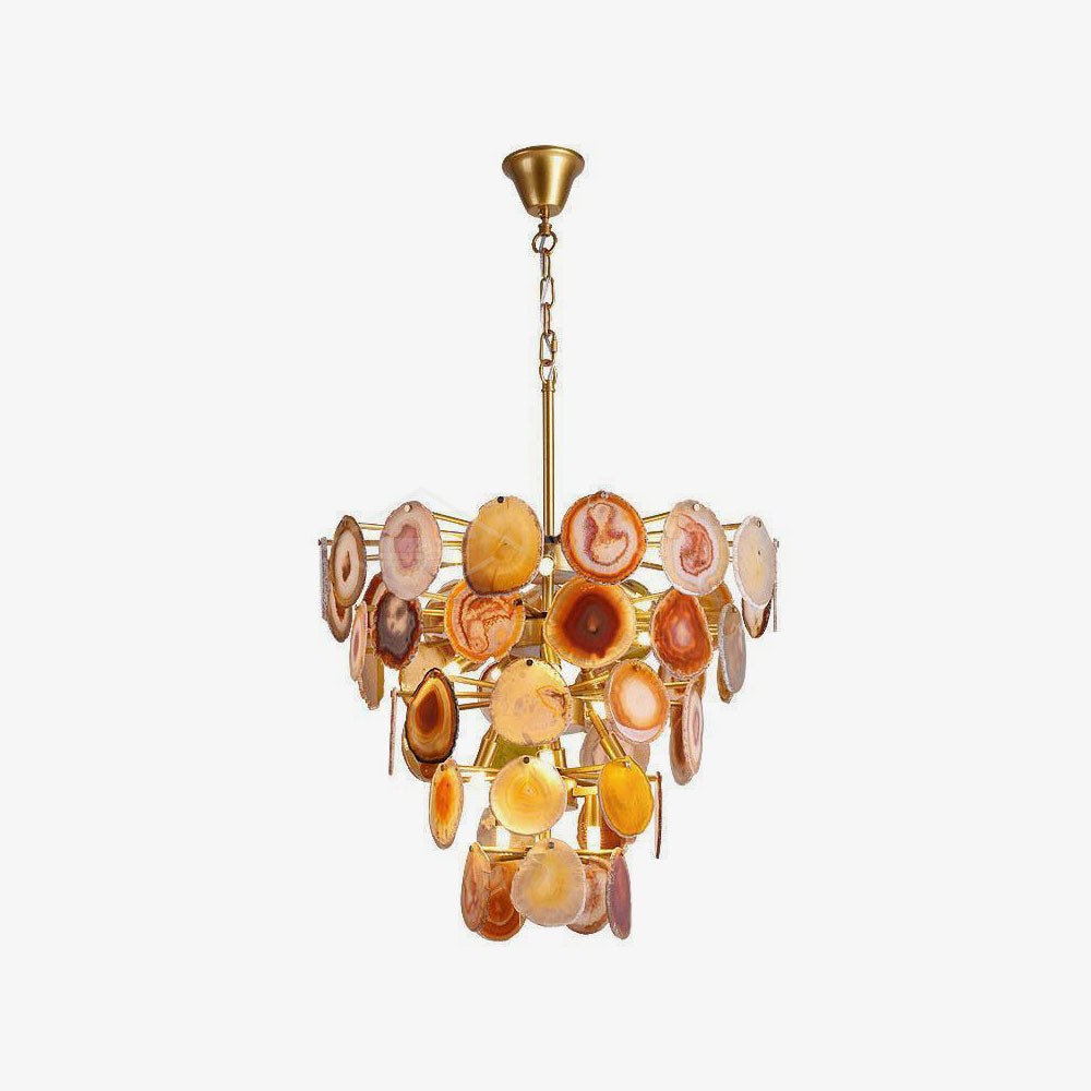 Slice Agate Tower Chandelier