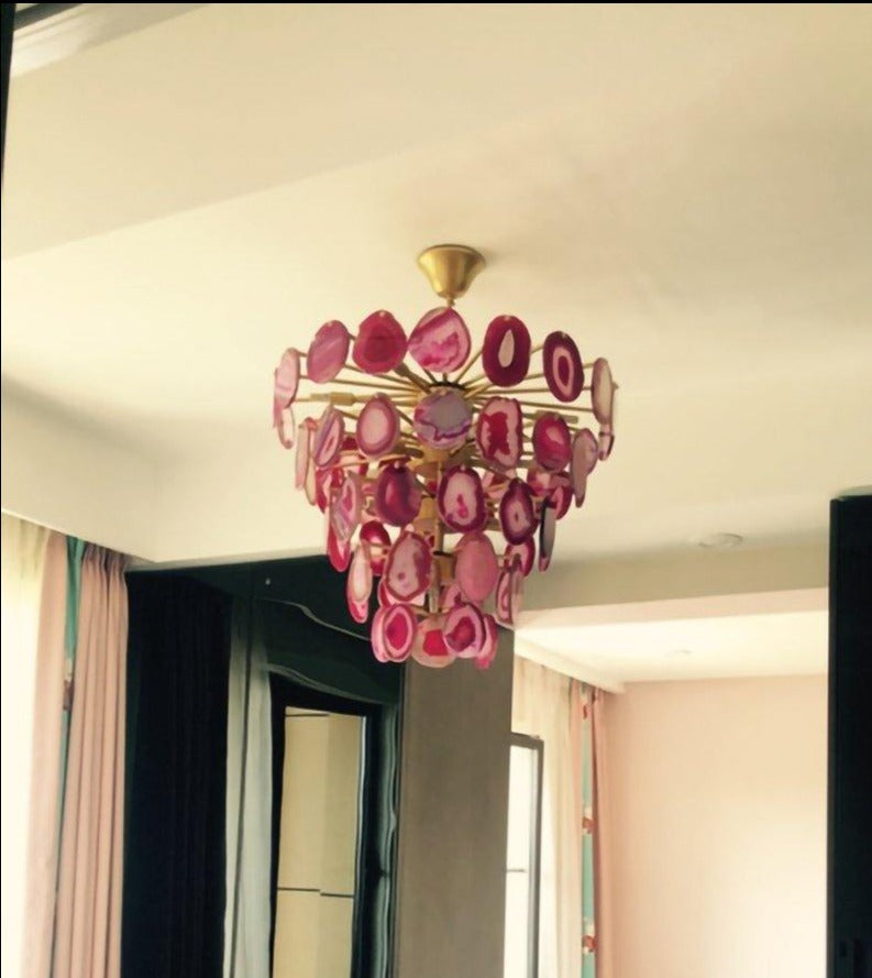 Slice Agate Tower Chandelier