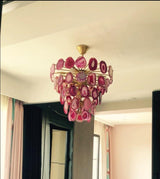Slice Agate Tower Chandelier