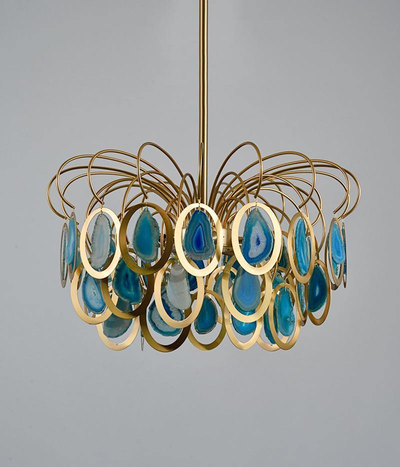 Luxury Pendant Slice Agate Chandelier