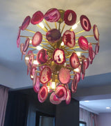 Slice Agate Tower Chandelier