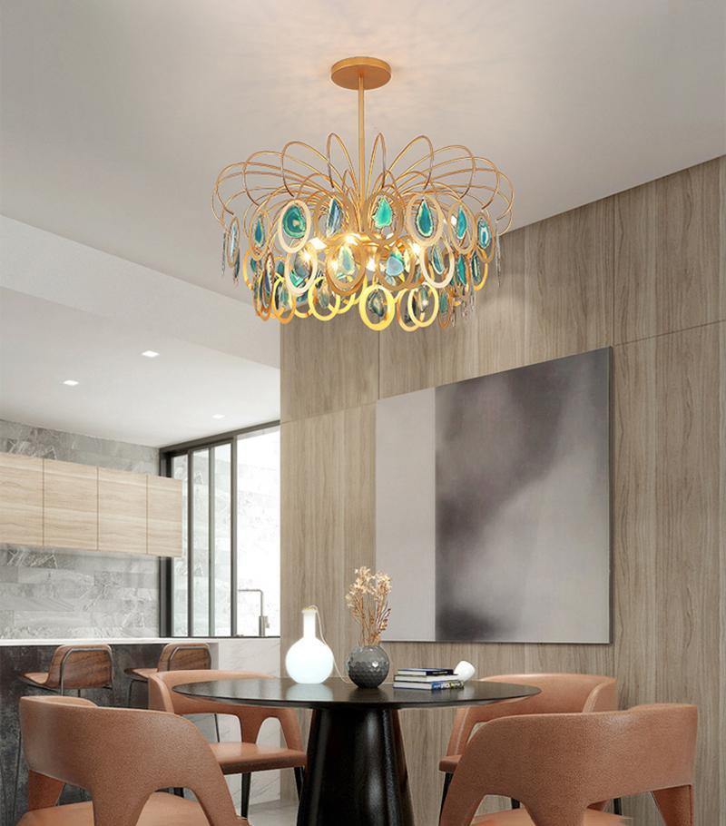 Luxury Pendant Slice Agate Chandelier