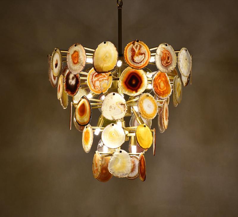 Slice Agate Tower Chandelier