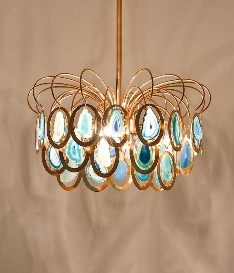 Luxury Pendant Slice Agate Chandelier