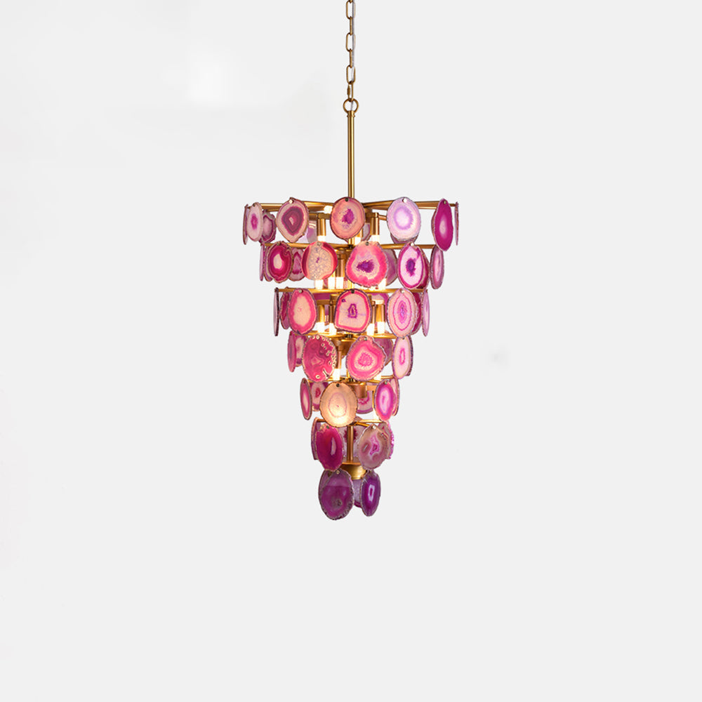 Slice Agate Tower Chandelier