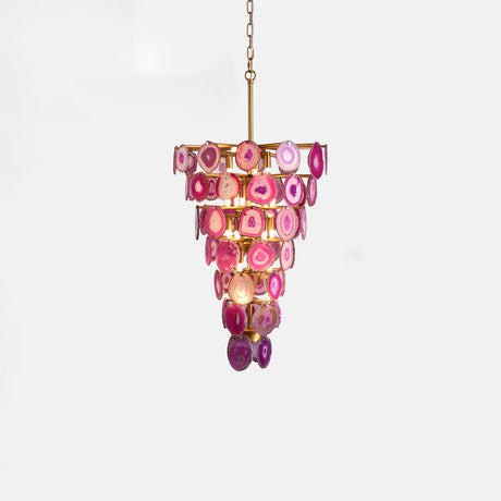 Slice Agate Tower Chandelier