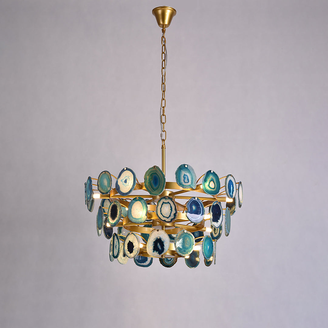 Slice Agate Tower Chandelier