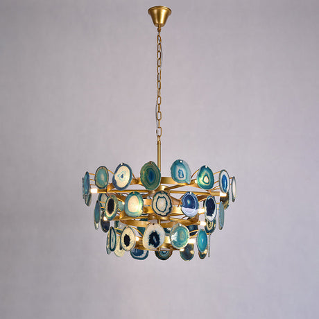 Slice Agate Tower Chandelier