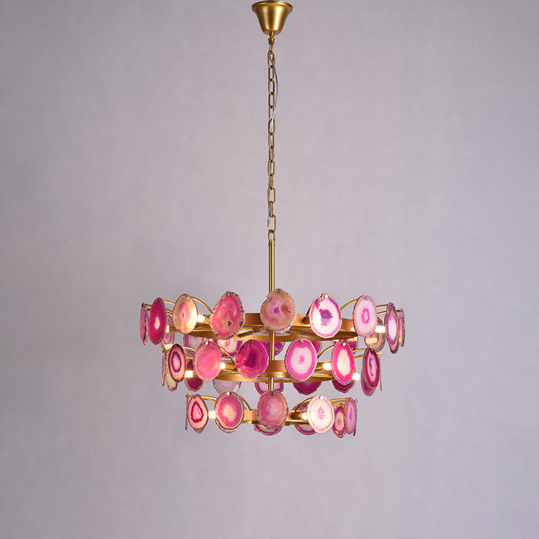 Slice Agate Tower Chandelier