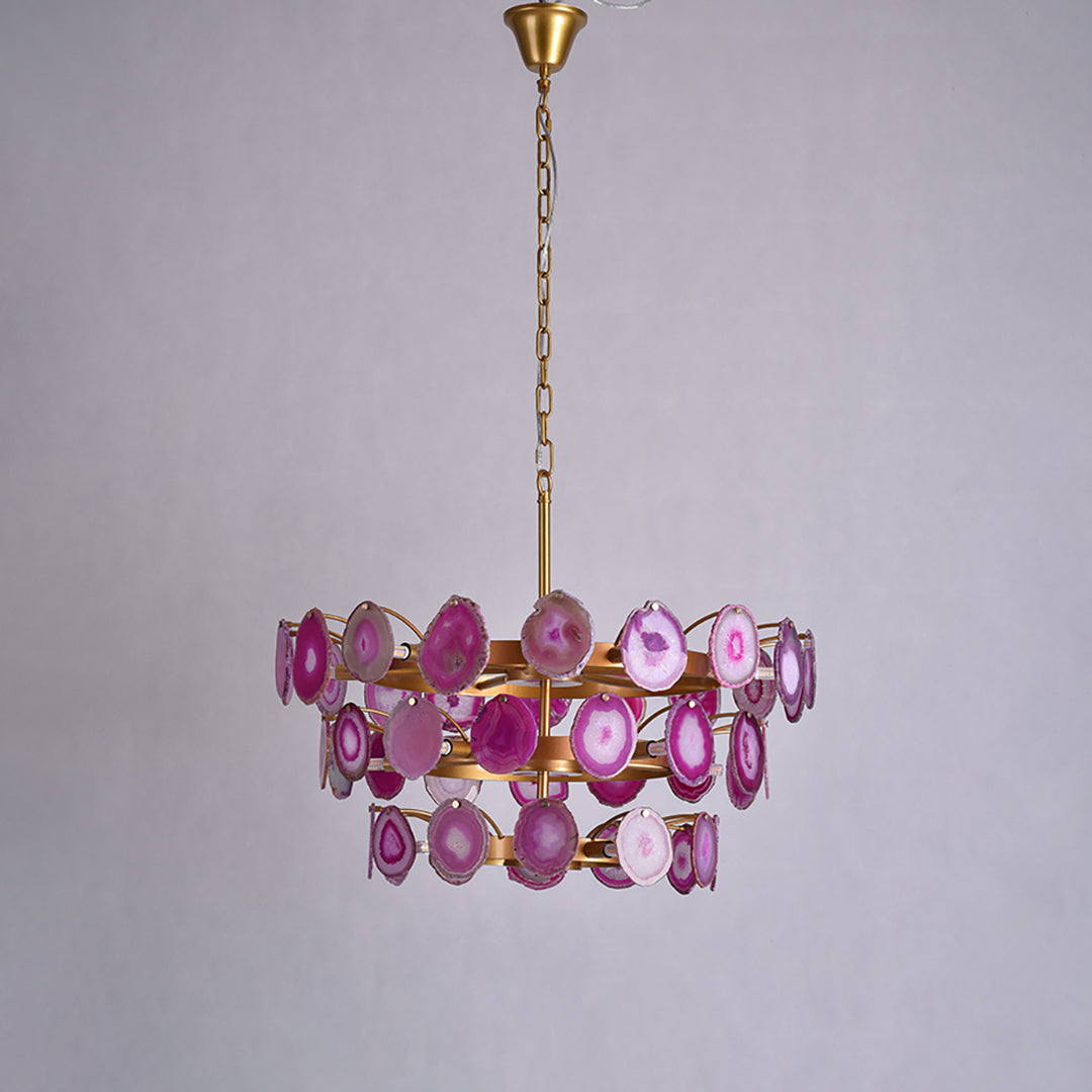 Slice Agate Tower Chandelier