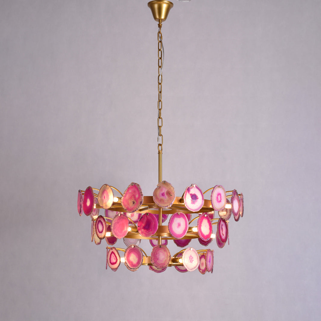 Slice Agate Tower Chandelier