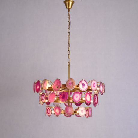 Slice Agate Tower Chandelier