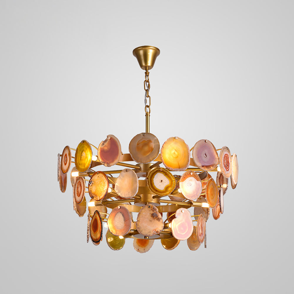 Slice Agate Tower Chandelier