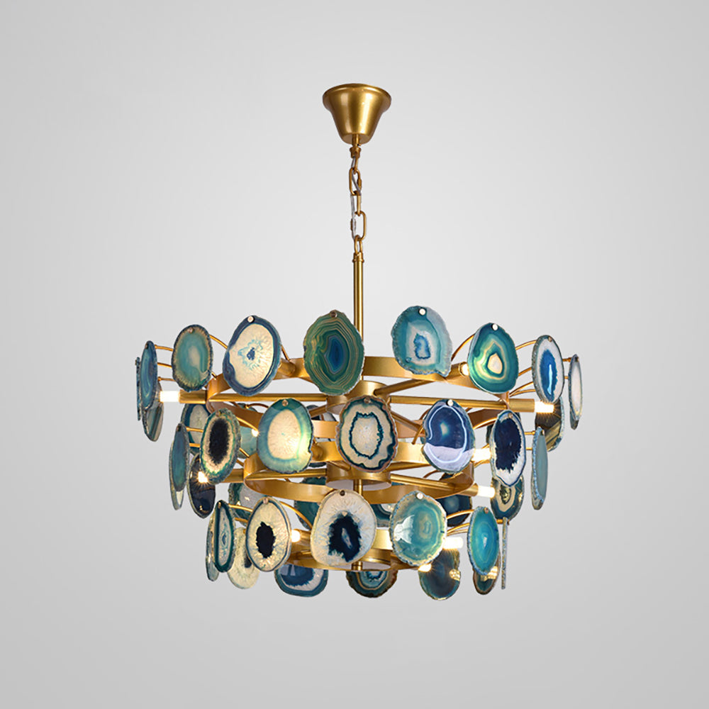 Slice Agate Tower Chandelier