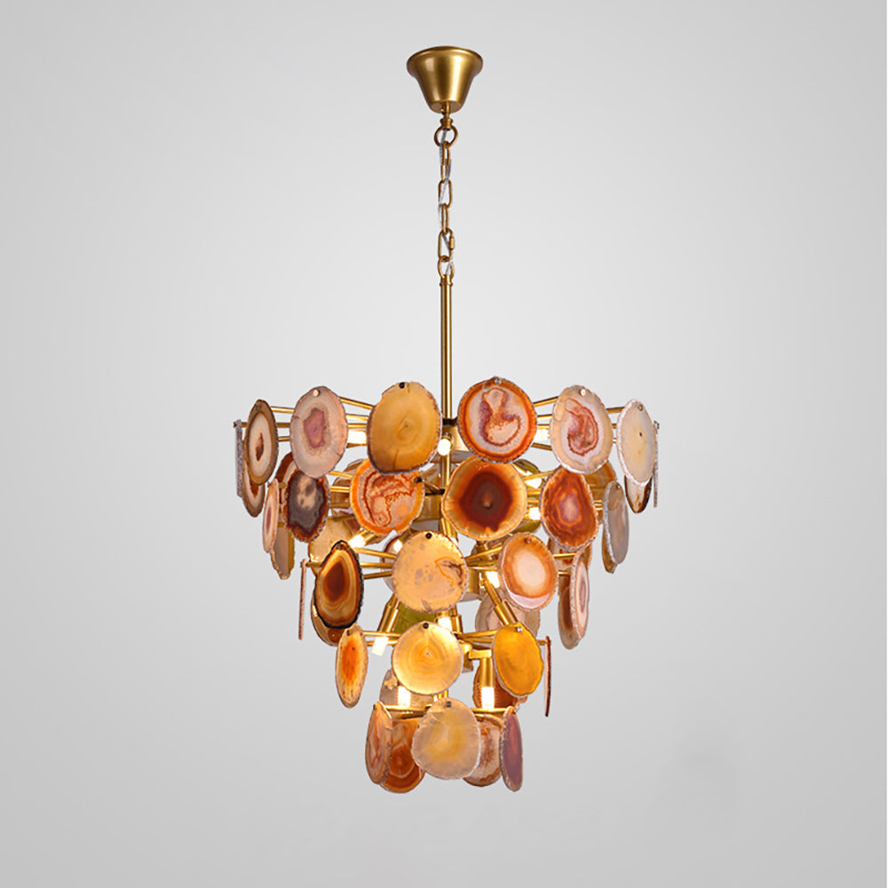 Slice Agate Tower Chandelier