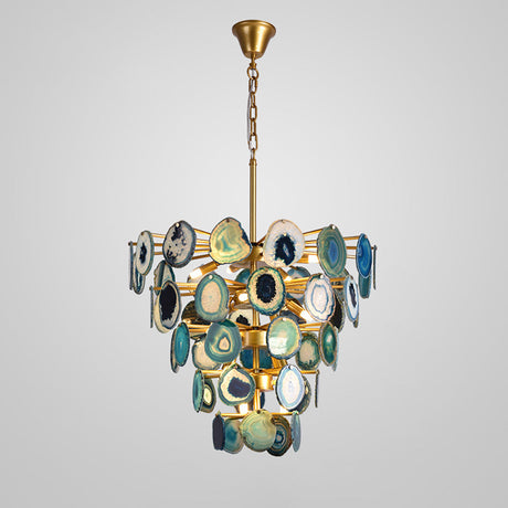 Slice Agate Tower Chandelier