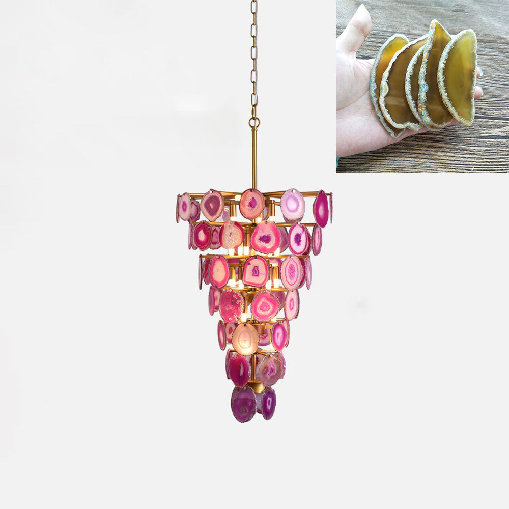 Slice Agate Tower Chandelier