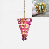 Slice Agate Tower Chandelier