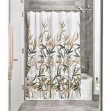 Feblilac Brown Forest Shower Curtain with Hooks, Bloom Floral Bathroom Curtains with Ring, Unique Bathroom décor, Boho Shower Curtain, Customized Bathroom Curtains, Extra Long Shower Curtain