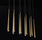 Brass Cone Pipe Long Chandeliers