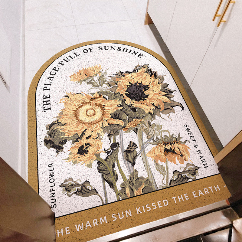 Arch Shape Mat Arch Shape Sunflowre Entrance Door Mat – Feblilac Store