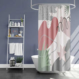 Abstract Art Blocks and Lines Shower Curtain, Floral Waterproof Curtain Decor, Unique Bathroom décor, Boho Shower Curtain, Customized Bathroom Curtains, Extra Long Shower Curtain