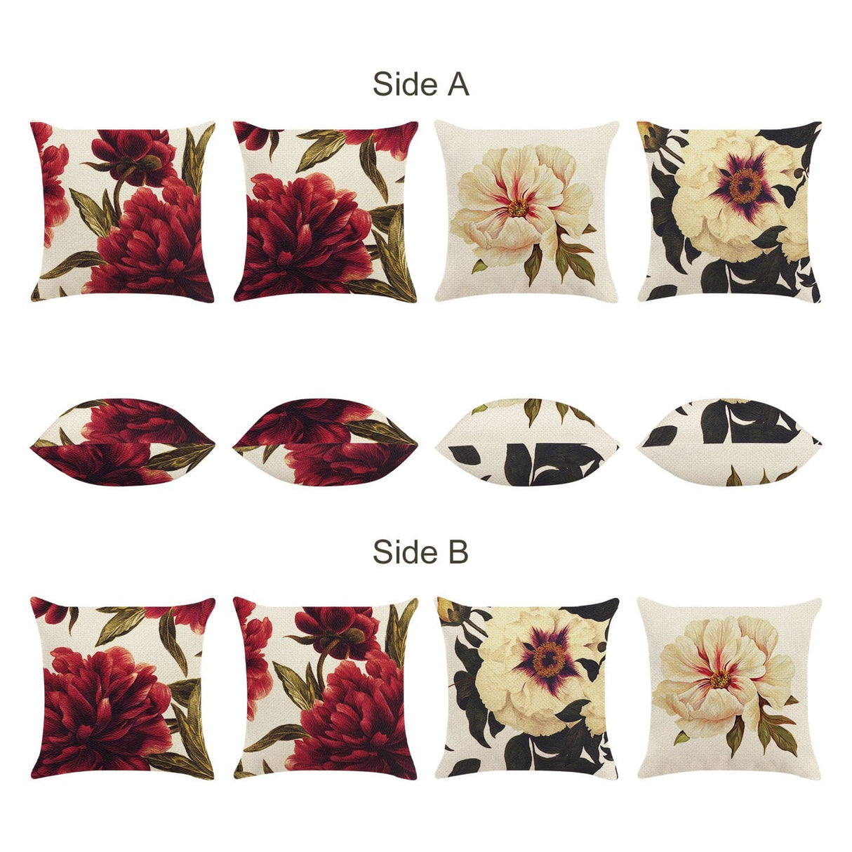 Peony Flower Throw Pillow Covers