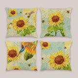 Sunflower Throw Pillow Covers