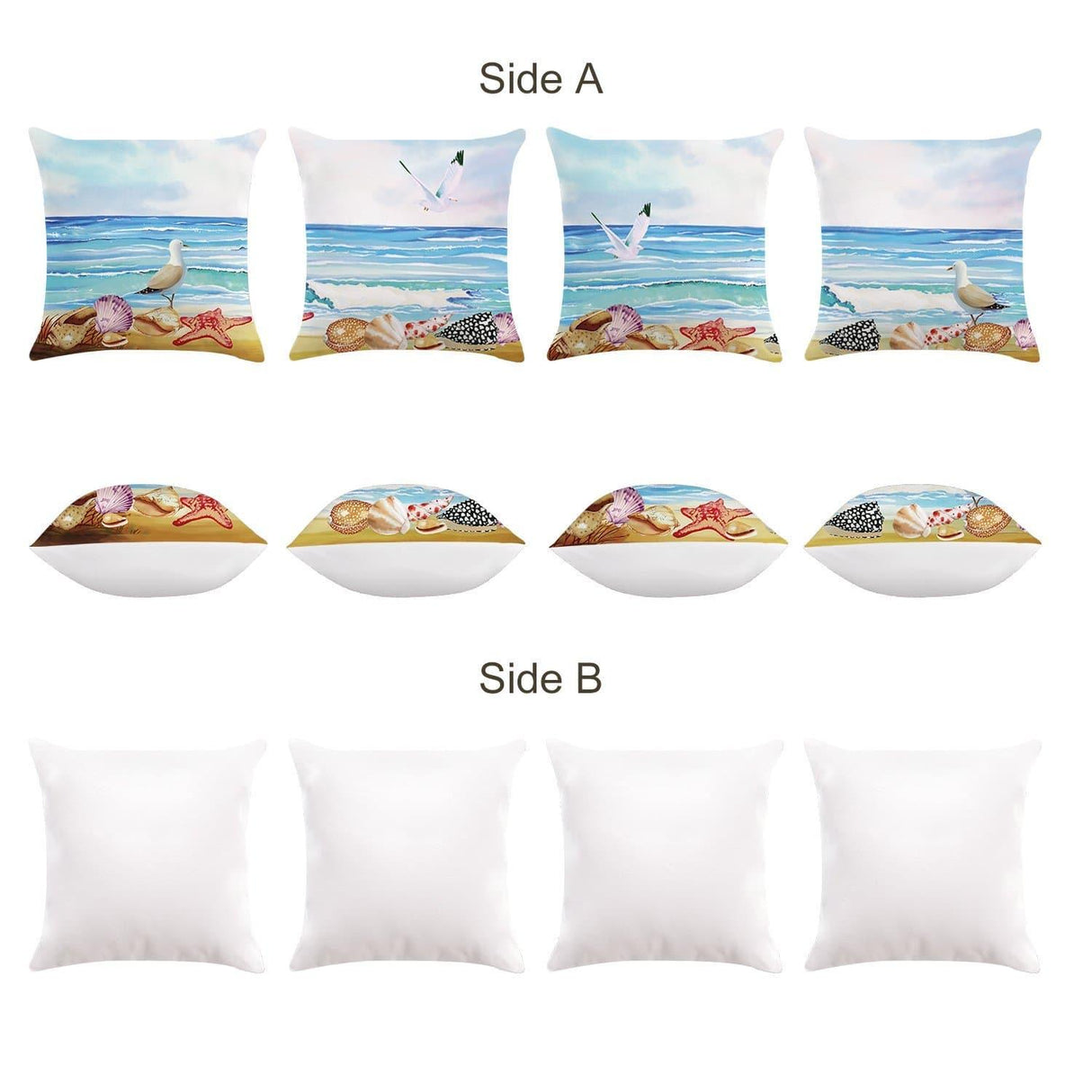 Beach Seagull Throw Pillow Covers