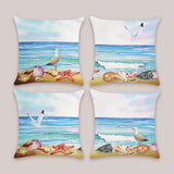 Beach Seagull Throw Pillow Covers