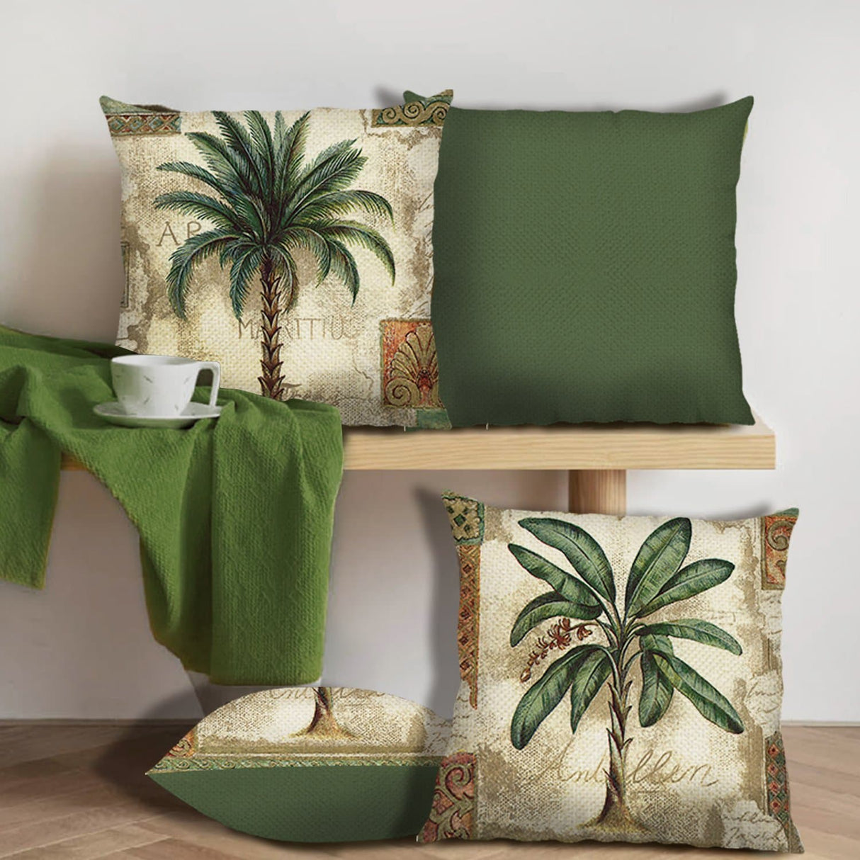 Tropical Palm Tree Throw Pillow Covers