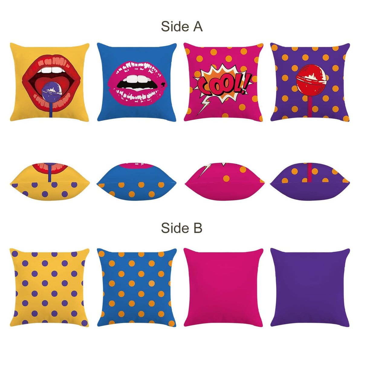 Pop Art Style Throw Pillow Covers