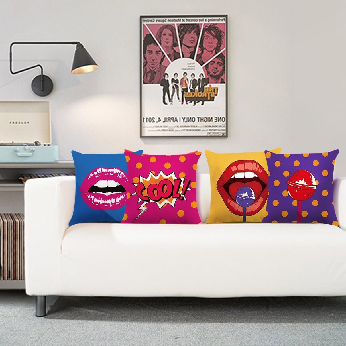 Pop Art Style Throw Pillow Covers