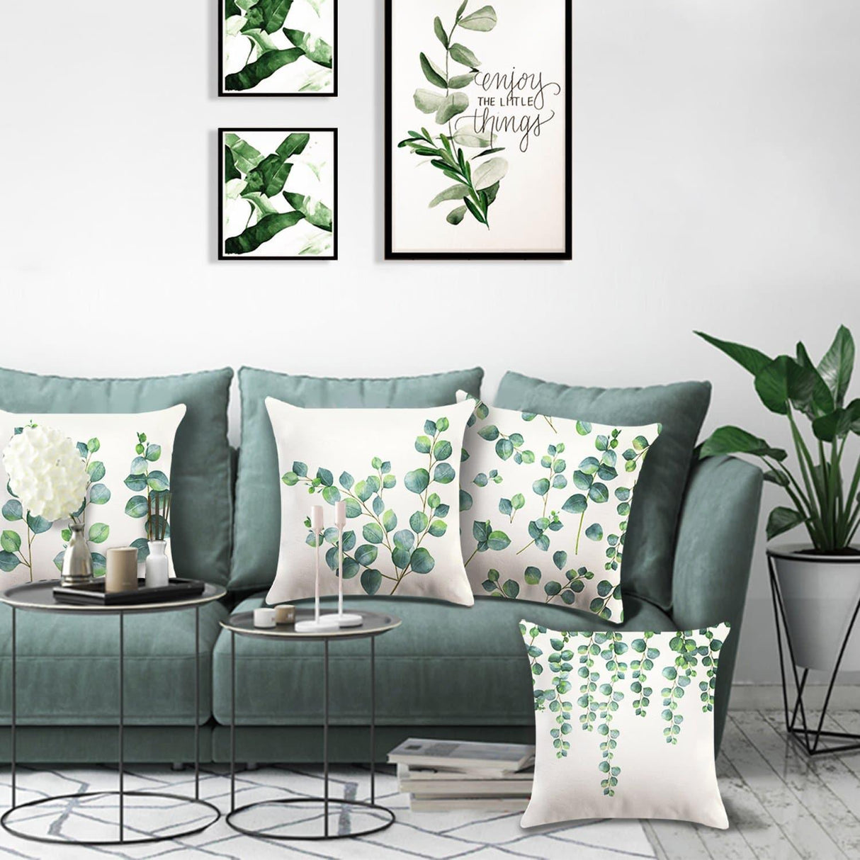 Eucalyptus Leaves Throw Pillow Covers