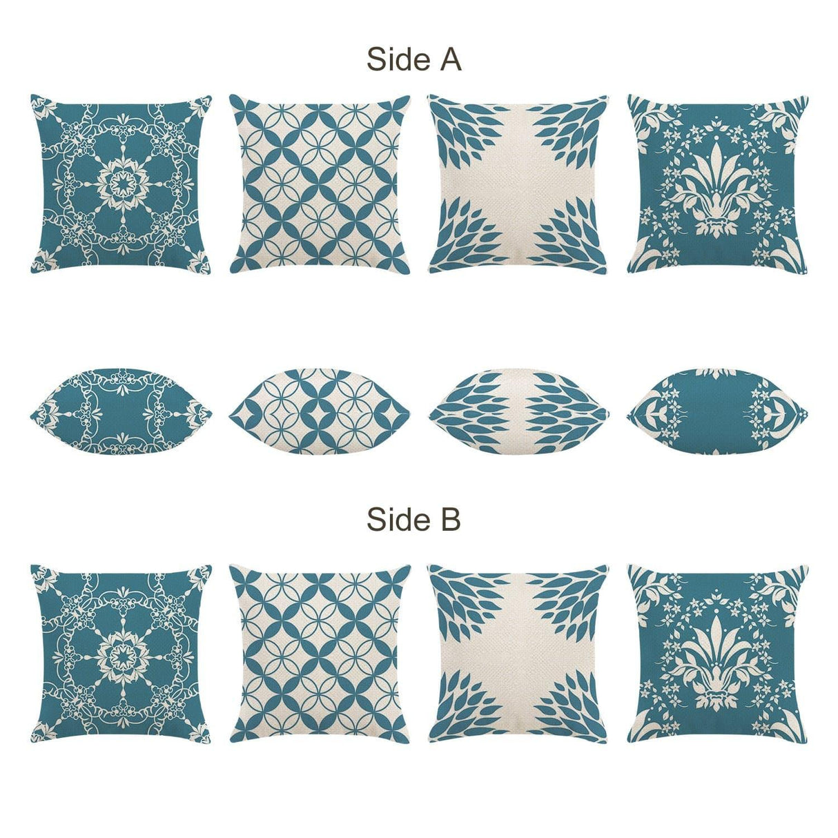 Blue Modern Geometric Throw Pillow Covers